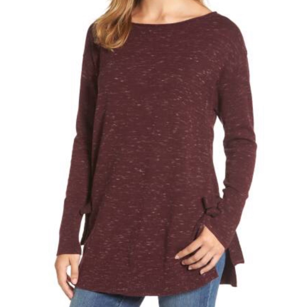 Caslon NWOT side tie burgundy tunic